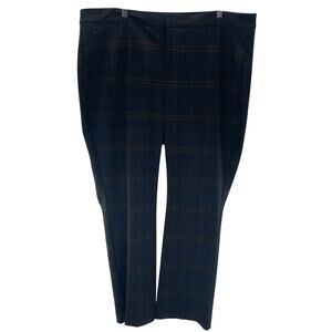 NYDJ Plaid Tartan Slim Straight Ponte Trouser Pants Lift x Tuck Tech Size 18